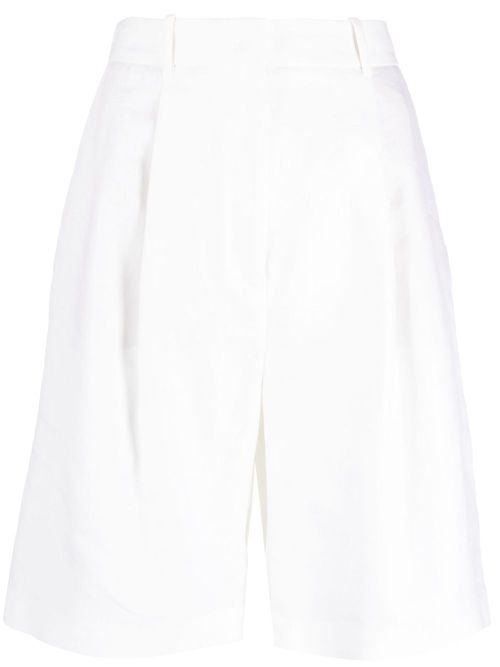 High-waisted knee-length shorts - White