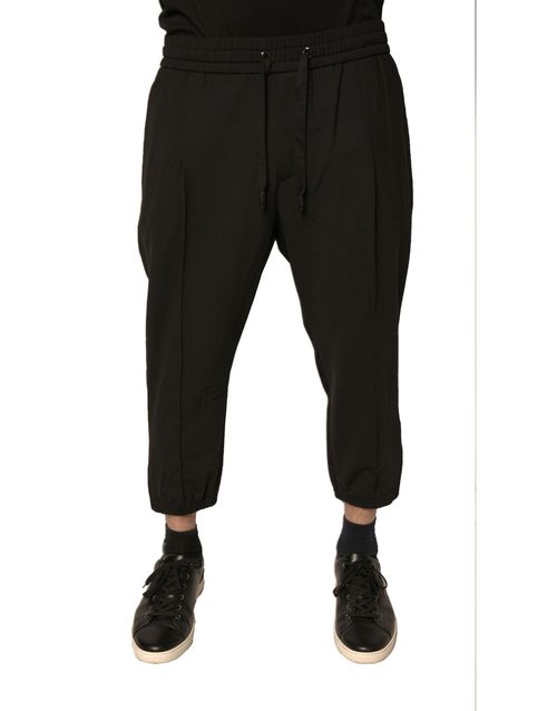 Wool Blend Joggers — Black