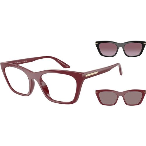Emporio Armani Woman Emporio Armani EA4274BU 52611W Sunglasses Injected Red Transparent Cat Eye Norma