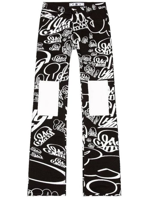 X Katsu printed straight-leg jeans - Black