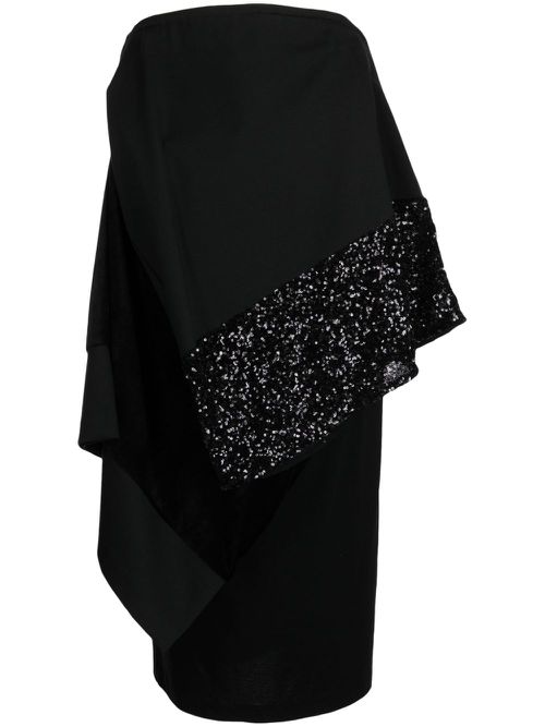 Sequin-embellished layered dress - Black