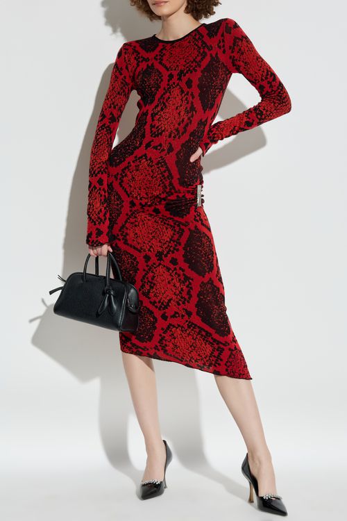 Dress With Pattern, Women's, Red