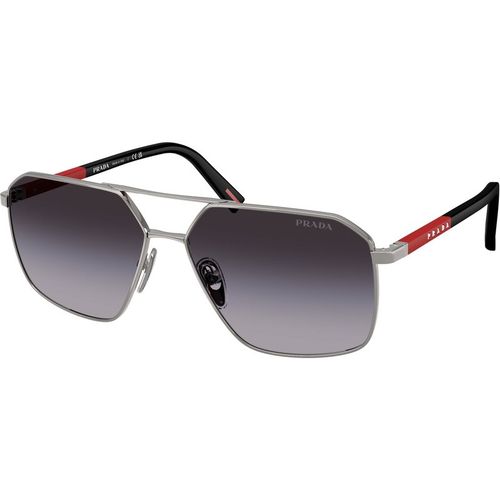Prada Linea Rossa Man Prada Linea Rossa PS A50S 5AV09U Sunglasses Metal Grey Grey Geometric Normal Shaded