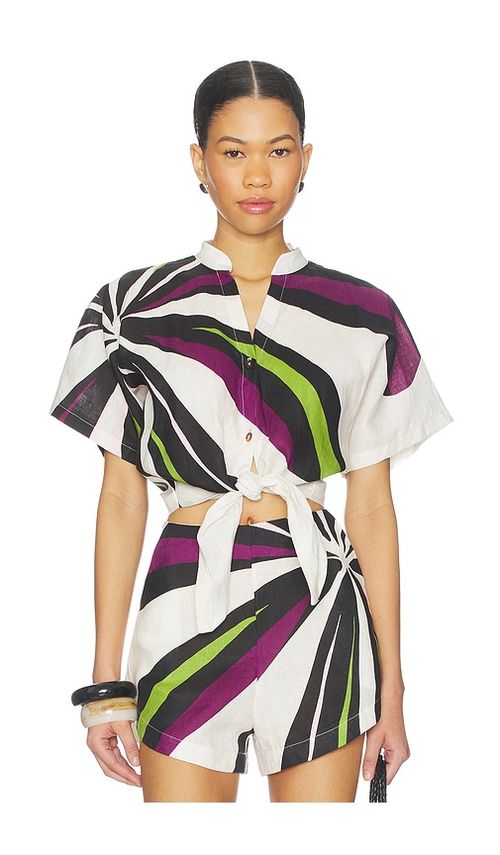 Cala de la Cruz Leroy Top in White, Purple. - XS also in S, M