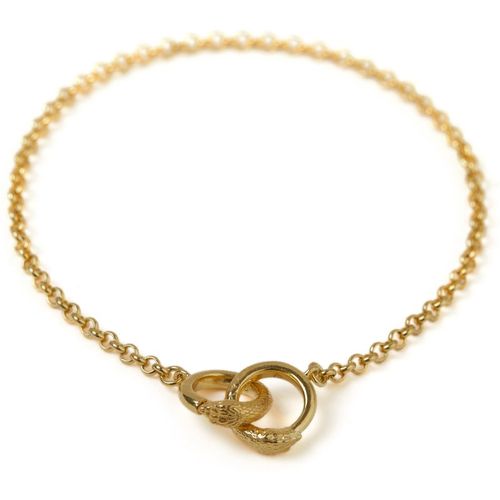 Ouroboros Fine Chain Bracelet Solid Gold - Medium / Yellow Gold