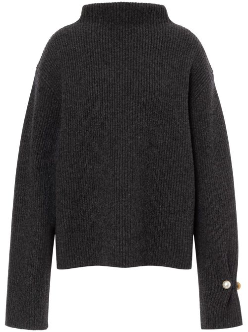 High-neck ribbed jumper - Grey