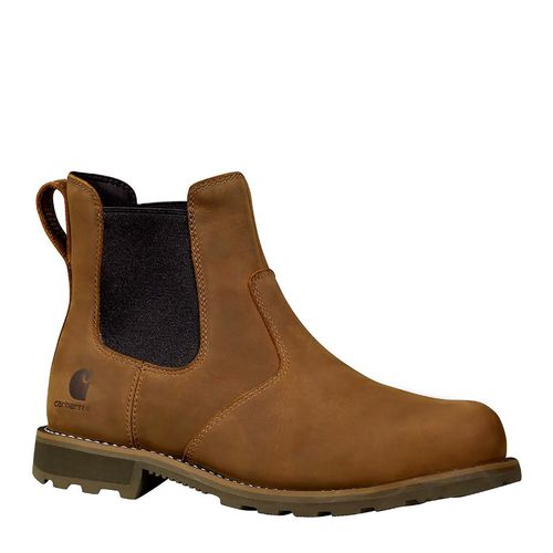 Men's Frontier Water Resistant Steel Toe Chelsea Boots (Brown Leather)
