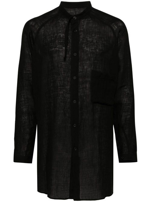 Panelled linen shirt - Black