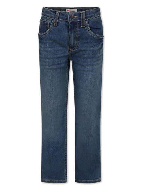 Stretch-denim straight-leg jeans - Blue