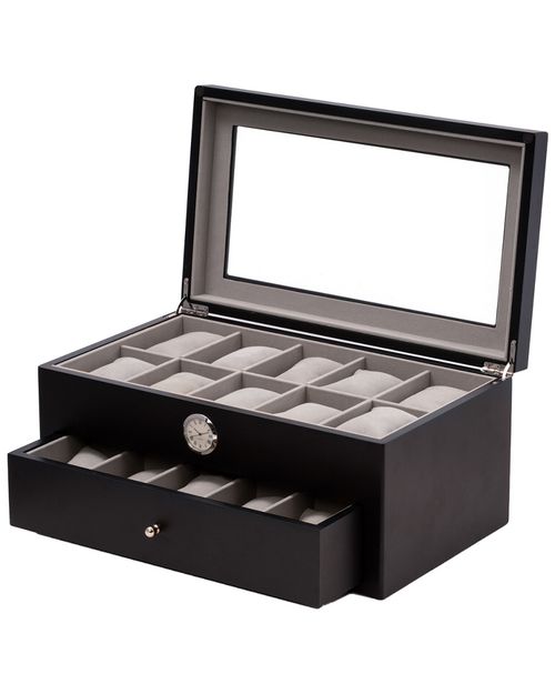 Black Wood 20-Watch Storage Case