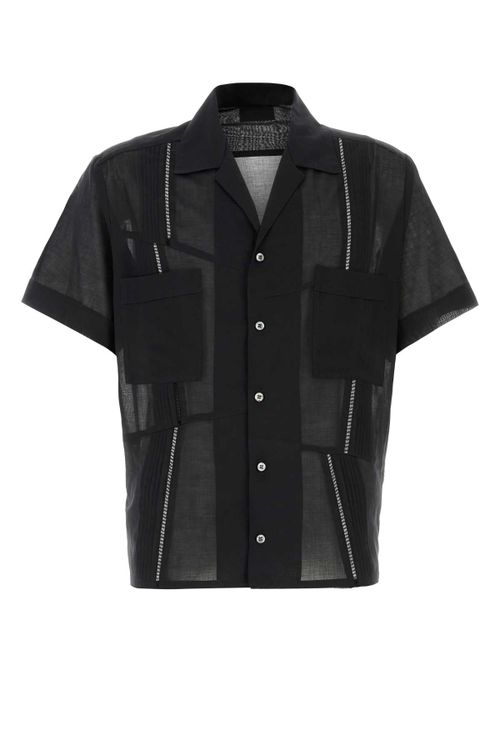 Broken Guayabera Shirt — Black