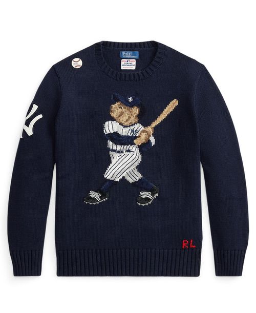 Big Boys 8-20 Yankees Bear Sweater - Navy