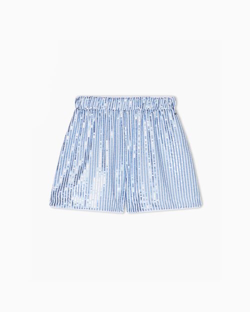 Striped shorts with sequins
