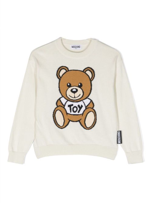 Teddy Bear-intarsia cotton-blend jumper