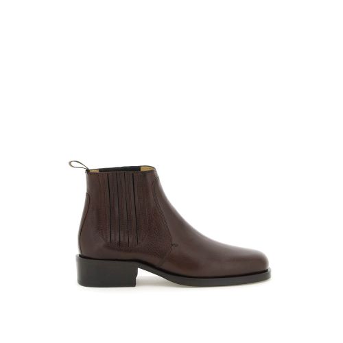 FW22 르메르 앵클 부츠 Lemaire grained leather chelsea boots DARK CHOCOLATE FO313 LL185