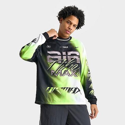 Men's Culture of Football Air Max Dri-FIT Long-Sleeve Soccer Jersey in Volt/Black/White