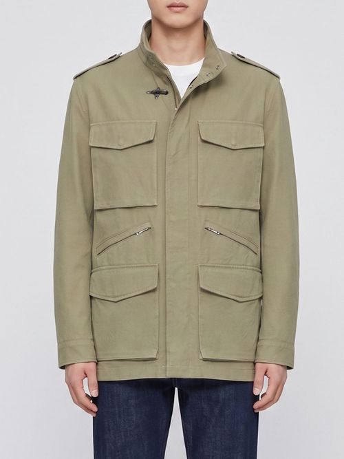 Coat Men color Green