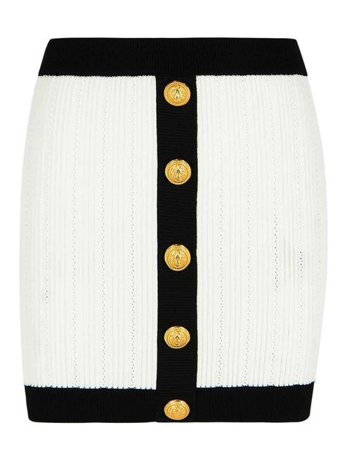 Mini Skirt In White Viscose Blend