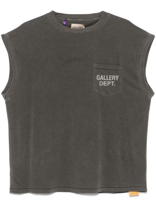 Logo-print sleeveless T-shirt - Grey