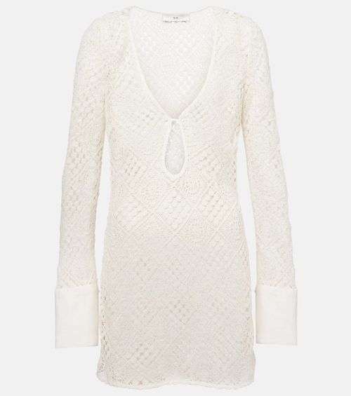 Rayure crochet cotton minidress