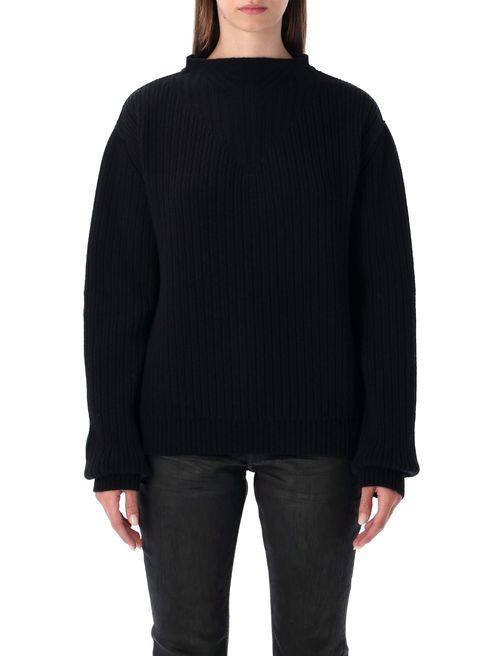 Ribbed Open-back Sweater
