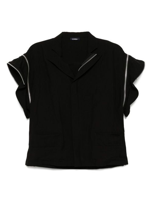Limi Feu hard twist cuff-zips shirt - Black
