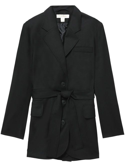 Belted single-breasted blazer - Black