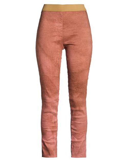 Woman Pants Rust Size S Linen, Polyamide, Elastane