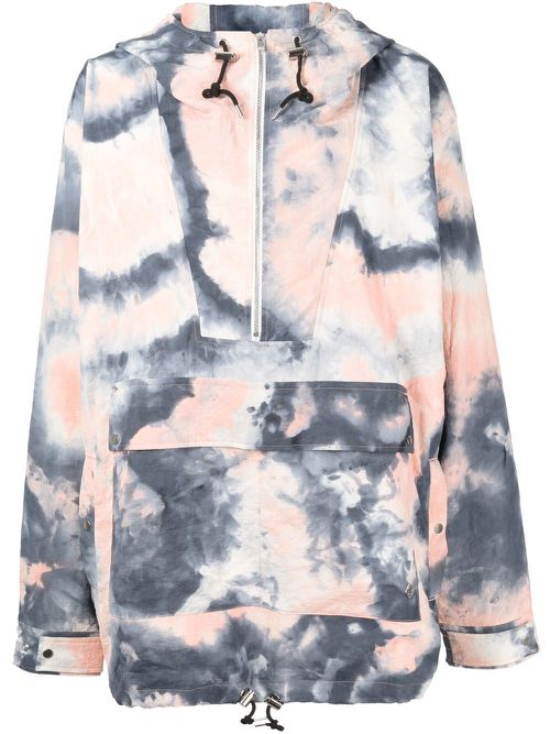 Tie-dye half-zip hoodie - Blue