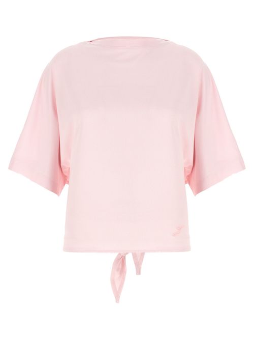 Pink Solid Boat Neck T-Shirt