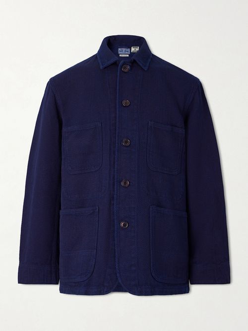 Logo-Appliquéd Sashiko Cotton-Piqué Jacket