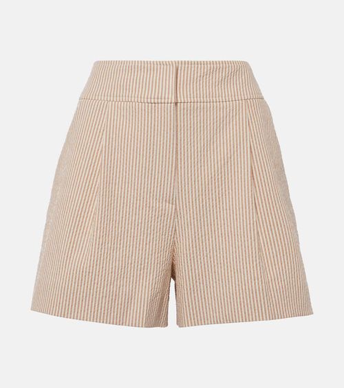 Haina high-rise cotton seersucker shorts