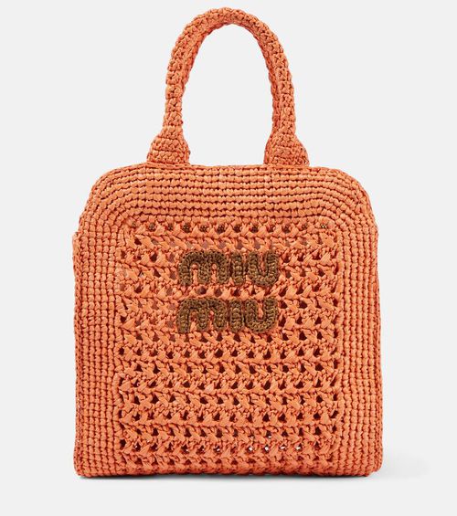 Miu Miu Small raffia tote bag