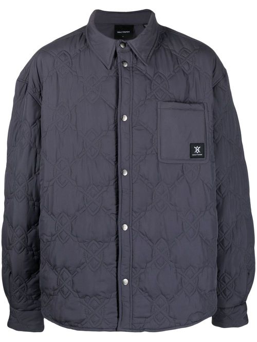 Quilted logo-patch jacket - Grey