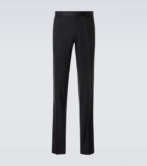 Wool and silk-blend tuxedo pants