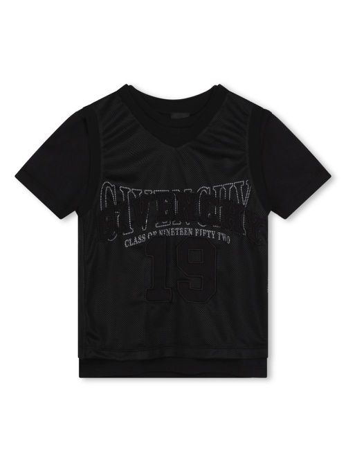 Logo-print crew-neck T-shirt set - Black