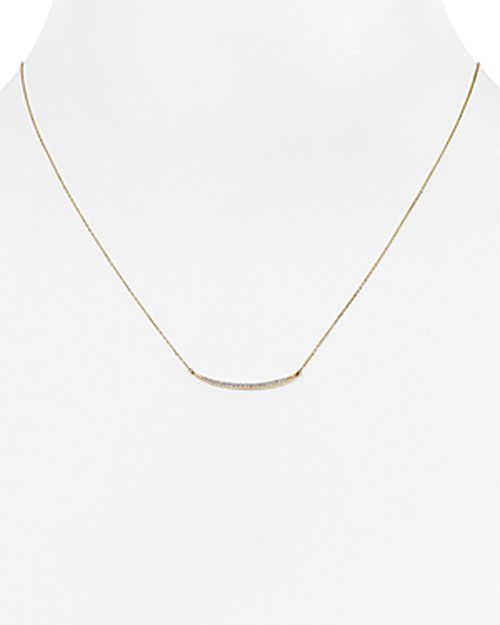 Diamond Pave Curve Pendant Necklace, 17