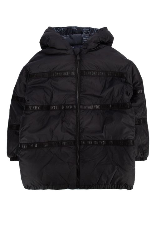 Hooded Down Jacket — Black