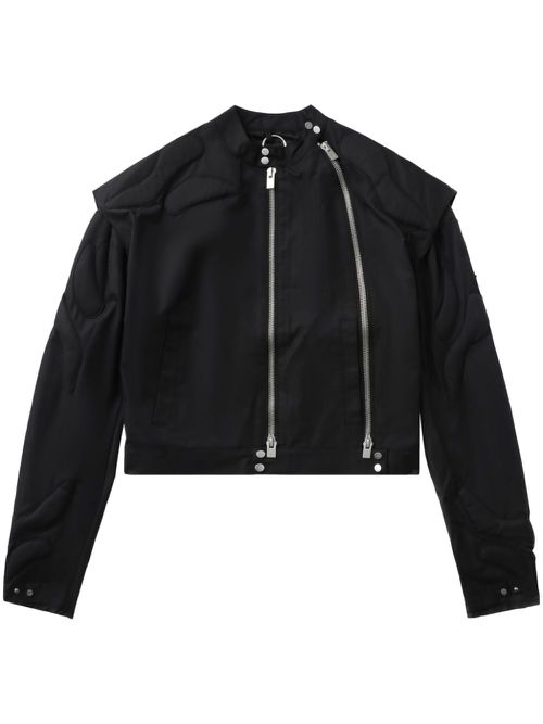 Zip-detail bomber jacket - Black