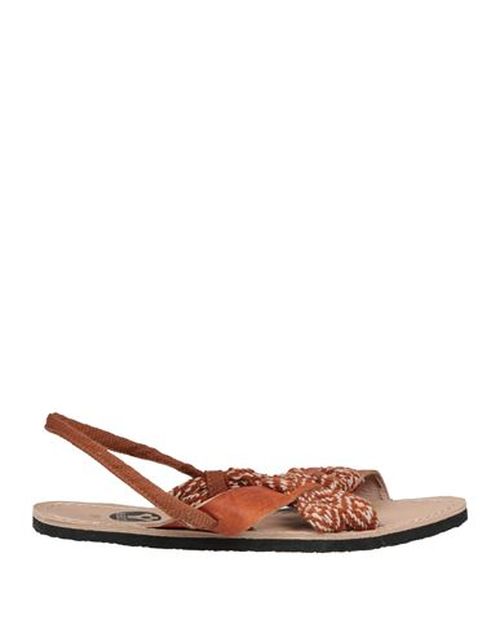 Woman Sandals Brown Size 6 Textile fibers, Leather