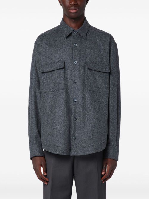 Mélange-effect shirt - Grey
