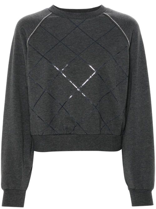 Bead-detail sweatshirt - Grey
