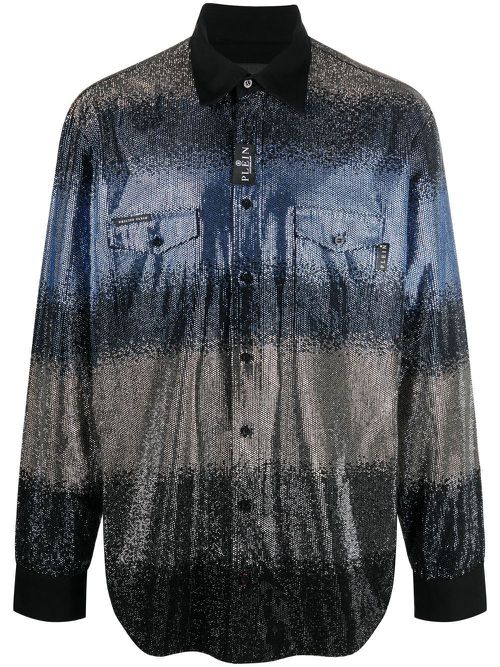 Striped sequin shirt - Black