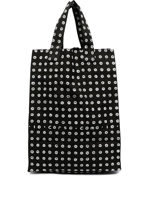 10 CORSO COMO spot print cotton tote - Black