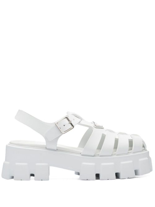 Monolith platform sandals - White