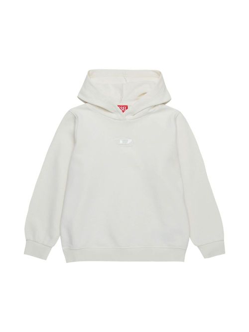 Logo-embroidered hoodie - White