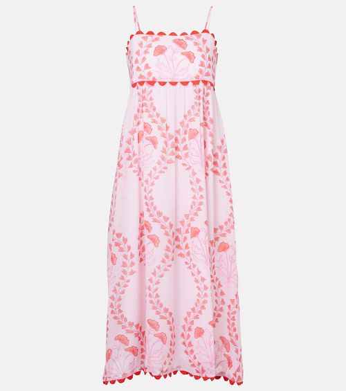 Printed cotton midi dress