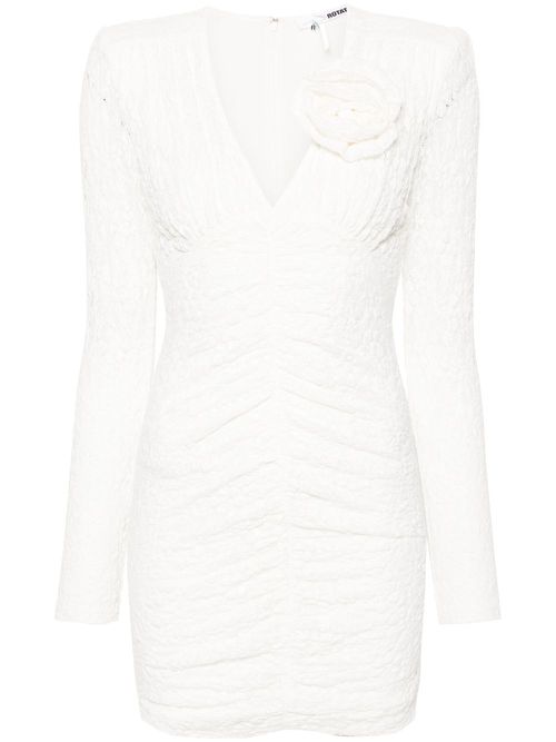 Floral-lace pattern minidress - Neutrals