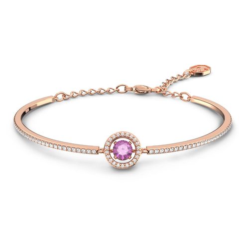 Una bangle, Round cut, Purple, Rose gold-tone plated