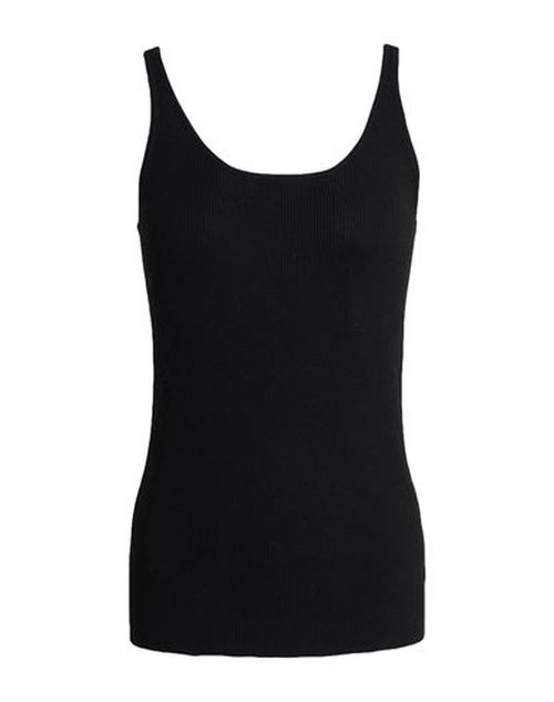 Woman Tank top Black Size L Virgin Wool, Silk